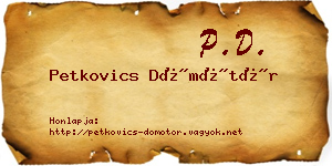 Petkovics Dömötör névjegykártya